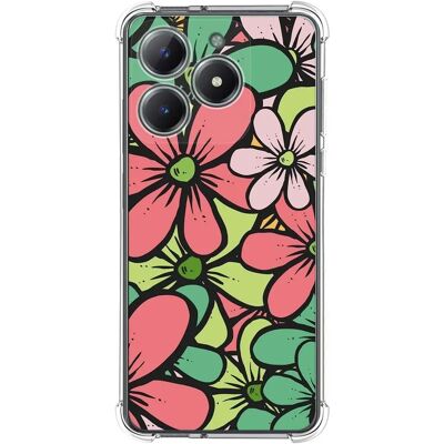 Coque en silicone à fleurs pour Realme C61 / C63 4G - Publicité Coque en silicone à fleurs pour Realme C61 / C63 4G - Publicité