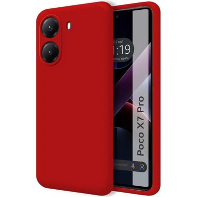 Coque en silicone liquide rouge Tumundosmartphone pour Poco X7 Pro 5G - Publicité Coque en silicone liquide rouge Tumundosmartphone pour Poco X7 Pro 5G - Publicité