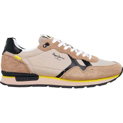 Pepe Jeans pour homme Baskets en cuir beige - Casual Pepe Jeans pour homme Baskets en cuir beige - Casual