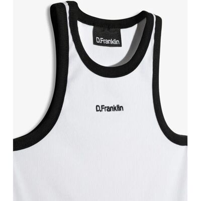 D.Franklin Rib Tank Top - Weiß / Schwarz - T-Shirt D.Franklin Rib Tank Top - Weiß / Schwarz - T-Shirt
