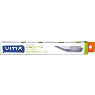 Vitis Cepillo Dental Ortodóntico - Cabezal Pequeño, Cuerpo Flexible, Filamentos en V - Cepillo Vitis Cepillo Dental Ortodóntico - Cabezal Pequeño, Cuerpo Flexible, Filamentos en V - Cepillo