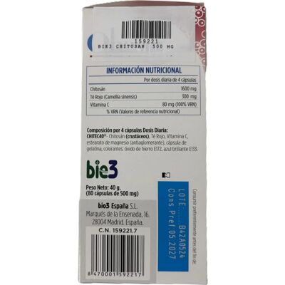 Bio3 Obesibloc Quitosano 80 Cápsulas - Control de Peso Bio3 Obesibloc Quitosano 80 Cápsulas - Control de Peso