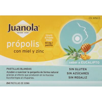 Pastillas de Propóleo Miel y Zinc Juanola - Apoyo Respiratorio Pastillas de Propóleo Miel y Zinc Juanola - Apoyo Respiratorio