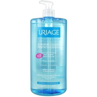 Uriage Gel Surgras Liquide Dermatologique 1000ml - Publicité Uriage Gel Surgras Liquide Dermatologique 1000ml - Publicité