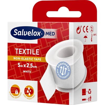 Salvelox Cinta Textil Blanca 5 m x 2,5 cm - Vendajes Salvelox Cinta Textil Blanca 5 m x 2,5 cm - Vendajes