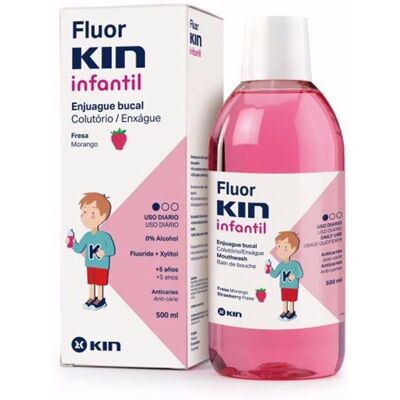 Kin Modell Erdbeere - Mundspülung für Kinder - 500ml Kin Modell Erdbeere - Mundspülung für Kinder - 500ml