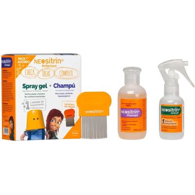 Set Neositrin - Trattamento pidocchi con gel spray, shampoo & pettine Set Neositrin - Trattamento pidocchi con gel spray, shampoo & pettine