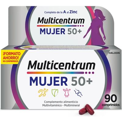 Multicentrum Mujer 50+ 90 Tabletas - Suplemento de Vitaminas y Minerales Multicentrum Mujer 50+ 90 Tabletas - Suplemento de Vitaminas y Minerales