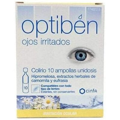 Cinfa Optiben para Ojos Irritados Gotas - 10 Ampulasa Cinfa Optiben para Ojos Irritados Gotas - 10 Ampulasa