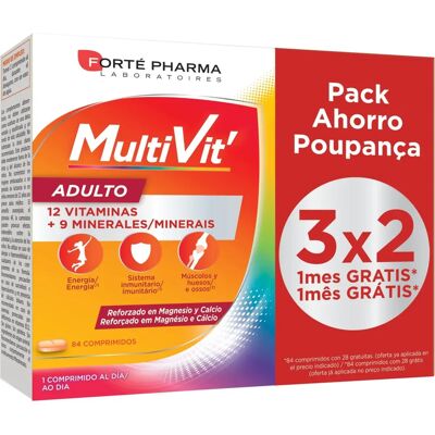 Forté Pharma Multivit Adulto 84 Comprimidos - Multivitamina Forté Pharma Multivit Adulto 84 Comprimidos - Multivitamina