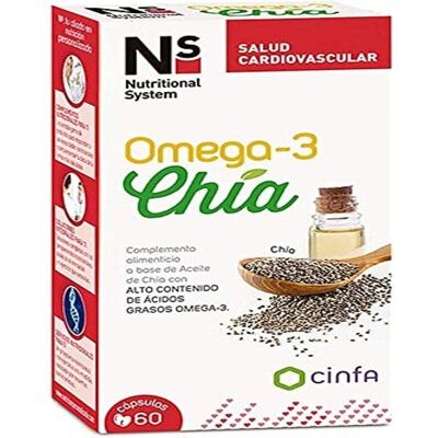 Nutritional System Ns Omega 3 Chía 60 Cápsulas - Complemento alimenticio Nutritional System Ns Omega 3 Chía 60 Cápsulas - Complemento alimenticio