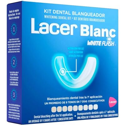 Lacer White Flash Kit - 3-teiliger Zahnaufhellungssatz für strahlendes Lächeln Lacer White Flash Kit - 3-teiliger Zahnaufhellungssatz für strahlendes Lächeln