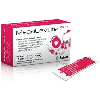 Salvat Megalevure 10 palitos sabor fresa Salvat Megalevure 10 palitos sabor fresa