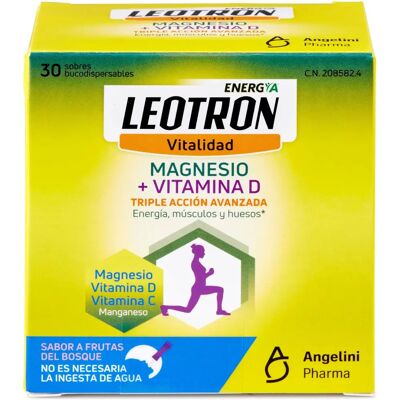Leotron Magnesio + Vitamina D 30 Stick - Suplemento alimenticio Leotron Magnesio + Vitamina D 30 Stick - Suplemento alimenticio