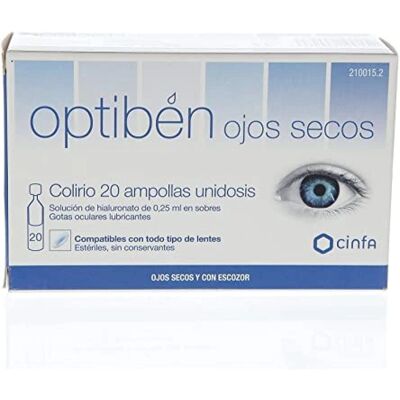 Optiben Ojos Secos - Gotas para ojos - 20 Ampollas Optiben Ojos Secos - Gotas para ojos - 20 Ampollas