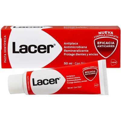 Lacer 50ml Fluorid-Zahnpasta - Kariesvorbeugung, Stärkung des Zahnschmelzes, Minzgeschmack Lacer 50ml Fluorid-Zahnpasta - Kariesvorbeugung, Stärkung des Zahnschmelzes, Minzgeschmack