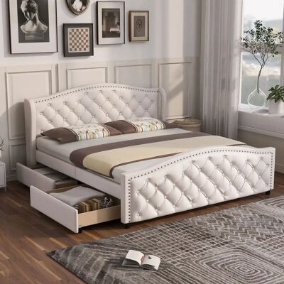 WISHDOR - Letto imbottito - 160x200 cm - 2 cajones - Bed WISHDOR - Letto imbottito - 160x200 cm - 2 cajones - Bed