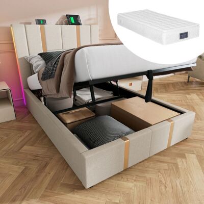 WISHDOR - Bed - 90 x 200 cm - USB-C carga - Bed WISHDOR - Bed - 90 x 200 cm - USB-C carga - Bed