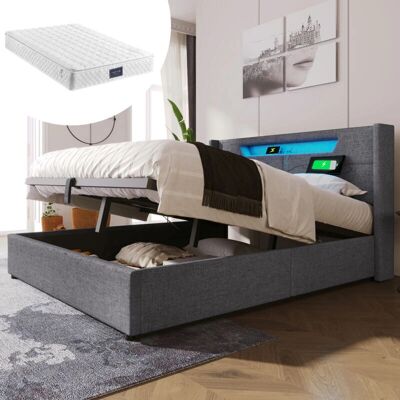 WISHDOR - Letto contenitore 160x200 - Grey linen - Bed WISHDOR - Letto contenitore 160x200 - Grey linen - Bed