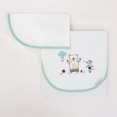 Pirulos Baby Bedding Sets - AMIGOS Cotton Sheets - Green - Baby Bedding Sheets Pirulos Baby Bedding Sets - AMIGOS Cotton Sheets - Green - Baby Bedding Sheets