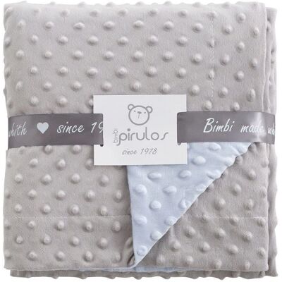 PIRULOS Reversible Dots Gray Blue Blanket - Blanket PIRULOS Reversible Dots Gray Blue Blanket - Blanket