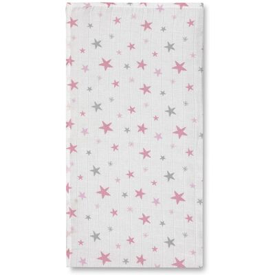 PIRULOS Babydekens Set - Sterrenpatroon - Wit & Roze PIRULOS Babydekens Set - Sterrenpatroon - Wit & Roze