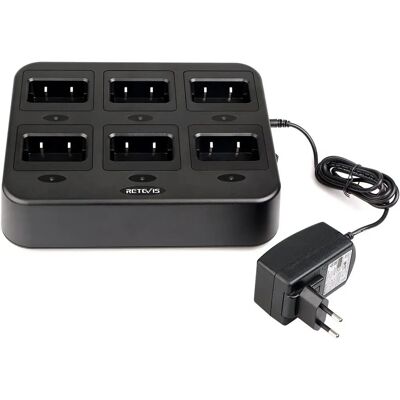 Chargeur Retevis RTC21 pour Talkie Walkie - Charge 6 RT24 RT21 - Noir - Publicité Chargeur Retevis RTC21 pour Talkie Walkie - Charge 6 RT24 RT21 - Noir - Publicité