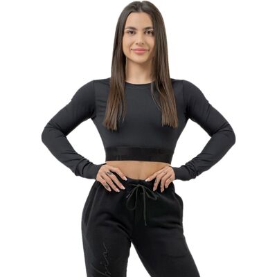 Nebbia Black Long Sleeve Crop Top - Crop Top Nebbia Black Long Sleeve Crop Top - Crop Top