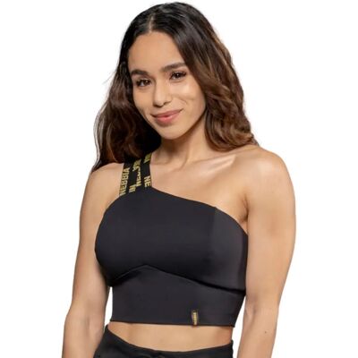 Nebbia High Support Sports Bra INTENSE - Asymmetric Black/Gold M Nebbia High Support Sports Bra INTENSE - Asymmetric Black/Gold M