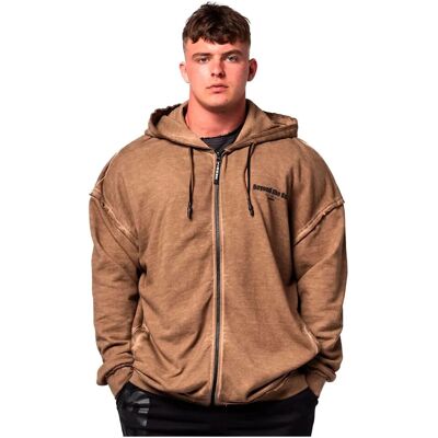 NEBBIA Zip-up Hoodie Gym Men - Washed-Off Style NEBBIA Zip-up Hoodie Gym Men - Washed-Off Style