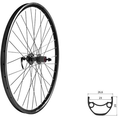 Roue KELLYS Draft Dsc 23 R - Roue arrière pour vélo avec frein à disque - Publicité Roue KELLYS Draft Dsc 23 R - Roue arrière pour vélo avec frein à disque - Publicité
