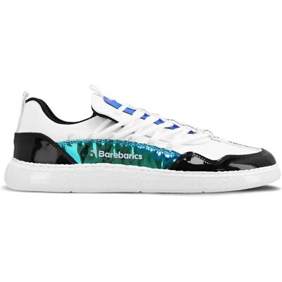 Barebarics Futura Iridescent White - Baskets Unisex - Publicité Barebarics Futura Iridescent White - Baskets Unisex - Publicité