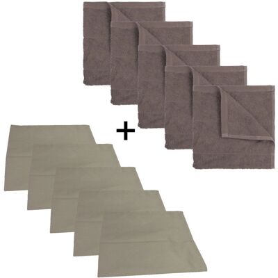 The One Towelling - The One Kitchen Set - Taupe - Handdoeken The One Towelling - The One Kitchen Set - Taupe - Handdoeken