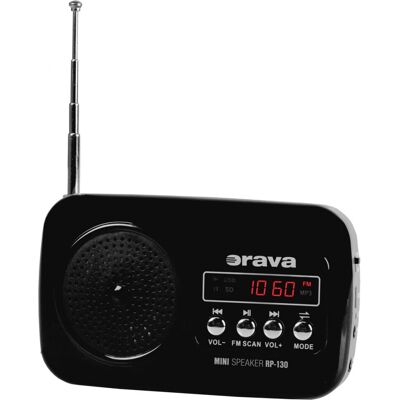 Radio Numérique Portable Orava RP-130 - FM, Noir, Gris - Publicité Radio Numérique Portable Orava RP-130 - FM, Noir, Gris - Publicité