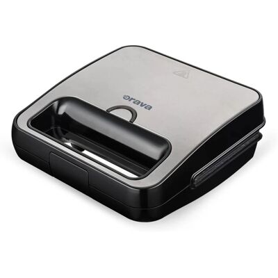 Orava ST-107 Sandwichmaker - Antihaftbeschichtete Platten, Wärmeisolierter Griff, 2 Kontrollleuchten, Thermischer Schutzschalter Orava ST-107 Sandwichmaker - Antihaftbeschichtete Platten, Wärmeisolierter Griff, 2 Kontrollleuchten, Thermischer Schutzschalter