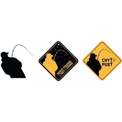 Delphin Fisherman silhouette - Noir - 7x7 cm - sticker - Publicité Delphin Fisherman silhouette - Noir - 7x7 cm - sticker - Publicité