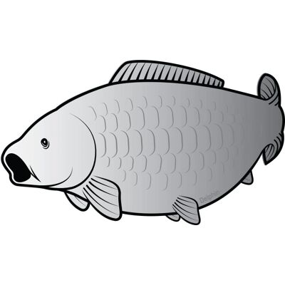 Delphin - Autocollant Carpe SILVER - Plateado - 8x4,5 cm - Sticker Delphin - Autocollant Carpe SILVER - Plateado - 8x4,5 cm - Sticker