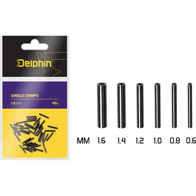 Delphin - Single CRIMPS - 1.6mm - Gray - Crimp sleeve - Publicité Delphin - Single CRIMPS - 1.6mm - Gray - Crimp sleeve - Publicité