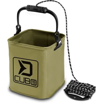 Delphin CUBO - Seau pliable 10L carré pour pêche - Publicité Delphin CUBO - Seau pliable 10L carré pour pêche - Publicité