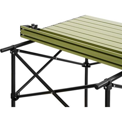 Delphin CAMPSTA Mega - Table de Camping Pliable - 70x70x70cm - Vert & Gris - Publicité Delphin CAMPSTA Mega - Table de Camping Pliable - 70x70x70cm - Vert & Gris - Publicité