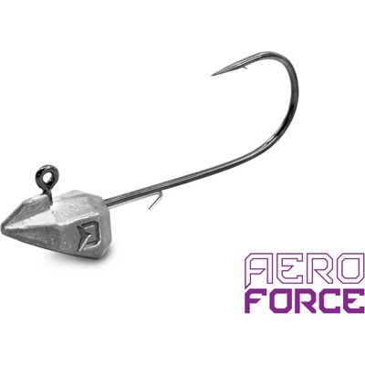 Delphin AeroFORCE - 20g-7/0 - Argent/Gris/Violet - Fishing jig head - Publicité Delphin AeroFORCE - 20g-7/0 - Argent/Gris/Violet - Fishing jig head - Publicité