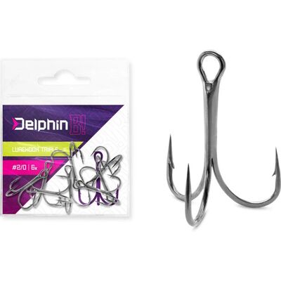 Delphin - LureHook TRIPLE - 8 Silver - Fishing hook - Publicité Delphin - LureHook TRIPLE - 8 Silver - Fishing hook - Publicité