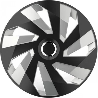 Versaco Vector capa de roda preta prateada de 14 polegadas - Capa de roda Versaco Vector capa de roda preta prateada de 14 polegadas - Capa de roda