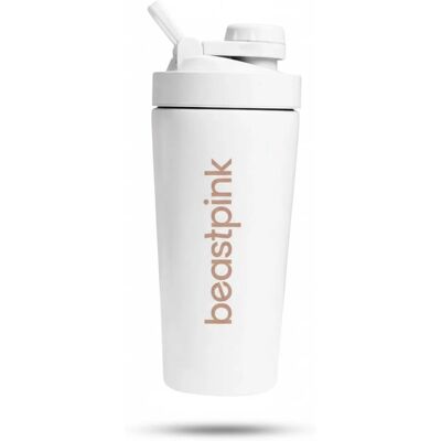 BeastPink Steel Shake Sportiv - 650 ml - Alb - Amestecător de Proteine BeastPink Steel Shake Sportiv - 650 ml - Alb - Amestecător de Proteine