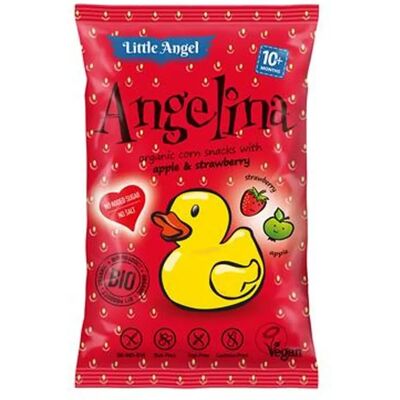 Bio Chipsy Kukurydziane Truskawka i Jabłko Little Angel - Przekąska dla dzieci Bio Chipsy Kukurydziane Truskawka i Jabłko Little Angel - Przekąska dla dzieci