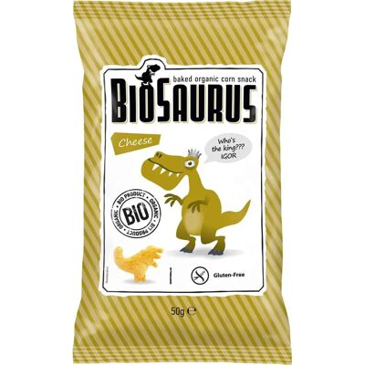 BIOSAURUS Organiczne bezglutenowe chipsy z serem kukurydzianym - 50g BIOSAURUS Organiczne bezglutenowe chipsy z serem kukurydzianym - 50g