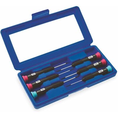 Cyclus Precisieschroevendraaier Set - 4 sleuf, 2 kruiskop - Blauw Cyclus Precisieschroevendraaier Set - 4 sleuf, 2 kruiskop - Blauw
