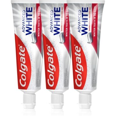 Colgate Advanced White Vulkanasche und Natron Zahnpasta - Weißmacher, 3x75ml Colgate Advanced White Vulkanasche und Natron Zahnpasta - Weißmacher, 3x75ml