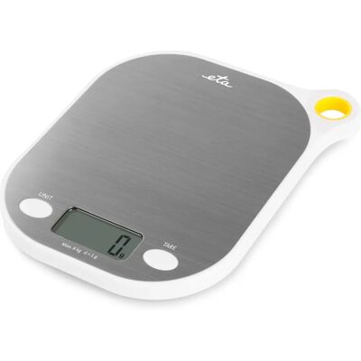 Bilancia da cucina ETA - 8kg, LCD, TARE, Acciaio inox & Bianco Bilancia da cucina ETA - 8kg, LCD, TARE, Acciaio inox & Bianco