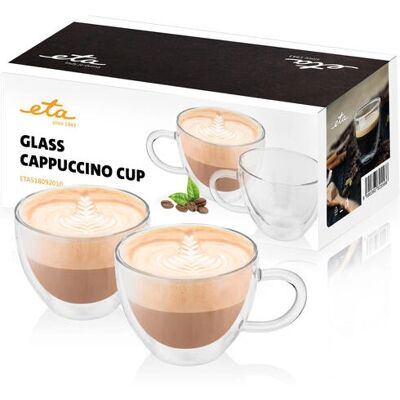 Eta 518092010 Cappuccino Tassen-Set - Doppelwandiges Glas - 230ml Eta 518092010 Cappuccino Tassen-Set - Doppelwandiges Glas - 230ml